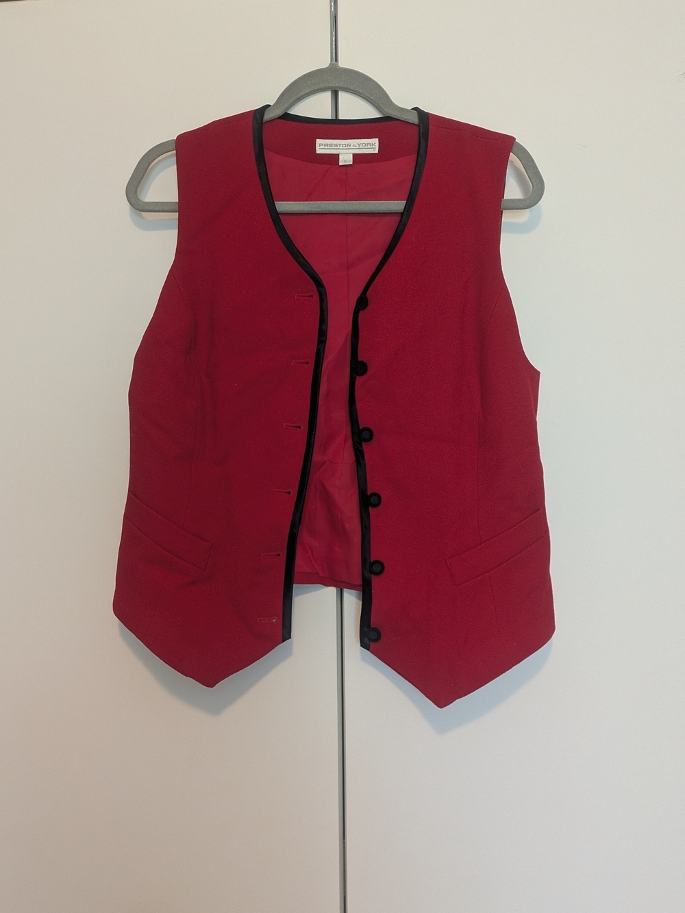 Preston & York Red Women's Vest with Black Trim